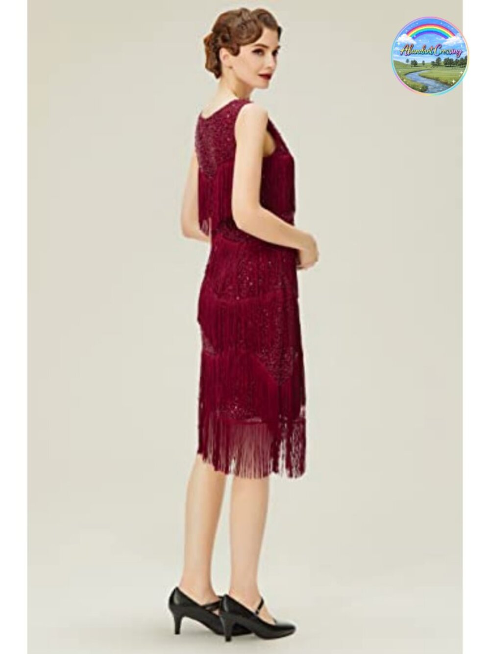 1920s Flapper Fringe Dress Sequin Sleeveless Gatsby Cocktail